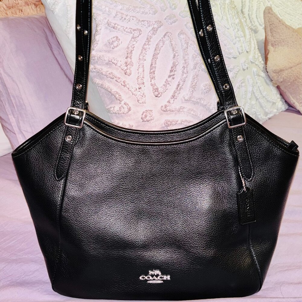 Coach Black Leather Shoulder Bag